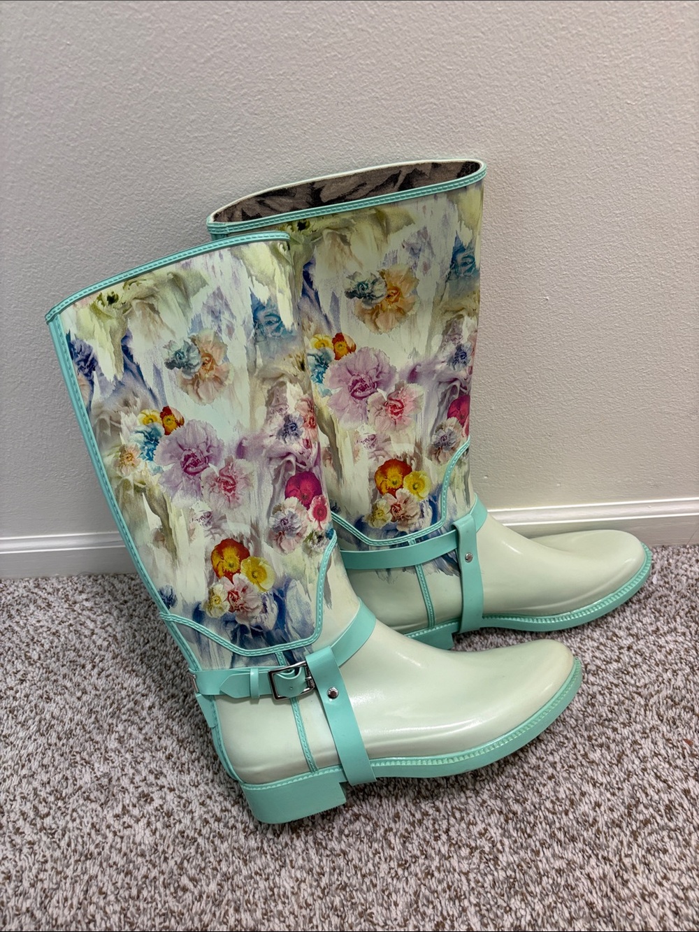 Ted Baker London floral print rubber rain boots 9